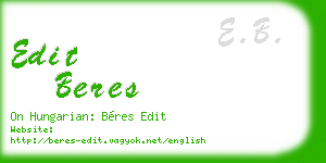 edit beres business card